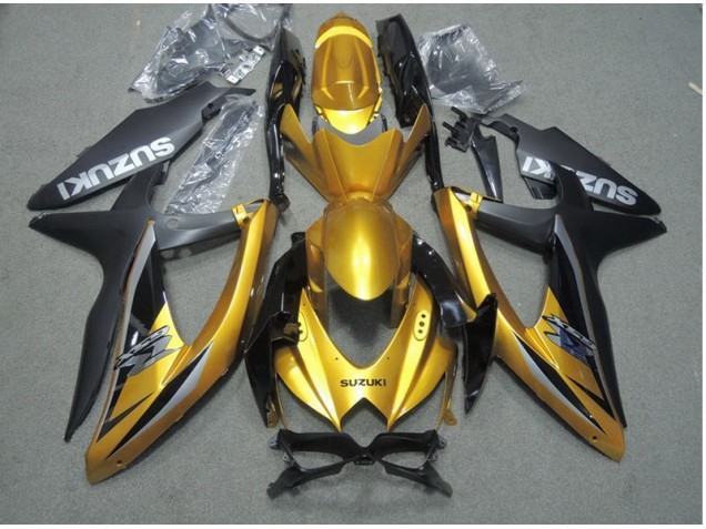 Suzuki GSXR 600 K8 2008-2010 Motorrad Verkleidungen - Schwarz Gold Suzuki GSXR 600 K8 2008-2010 Motorrad Verkleidungen - Schwarz Gold