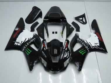 Yamaha R1 2000-2001 Motorrad Verkleidungen - Schwarz Weißes Monster