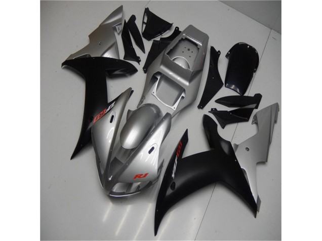 Yamaha R1 2002-2003 Motorrad Verkleidung - Silber Schwarz
