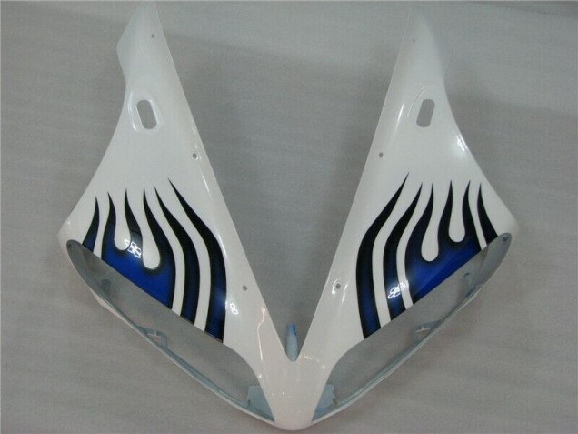 Yamaha R1 2004-2006 Motorrad Verkleidungen - Weiß Blau Flamme