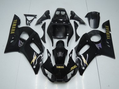 Yamaha R6 1998-2002 Motorrad Verkleidungen - Glänzend Schwarz Gold Aufkleber