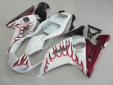 Yamaha R6 1998-2002 Motorrad Verkleidungen - Rot Flamme