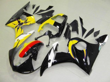 Yamaha R6 2003-2005 Motorrad Verkleidungen - Mond Schwarz Gelb