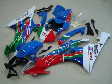 Yamaha R6 2006-2007 Motorrad Verkleidungen - Blau Rot Weiß Grün