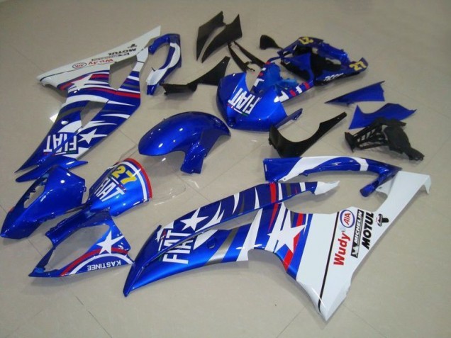 Yamaha R6 2008-2016 Motorrad Verkleidungen - Blau Weiß Fiat 27 Rot Wudy