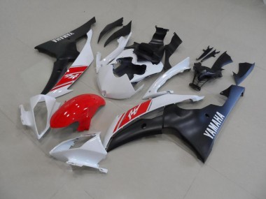 Yamaha R6 2008-2016 Motorrad Verkleidungen - Weiß Und Matt Schwarz